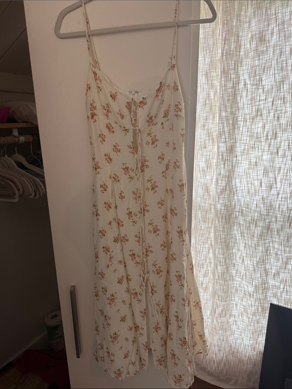 Reformation Cream Floral Maxi Dress